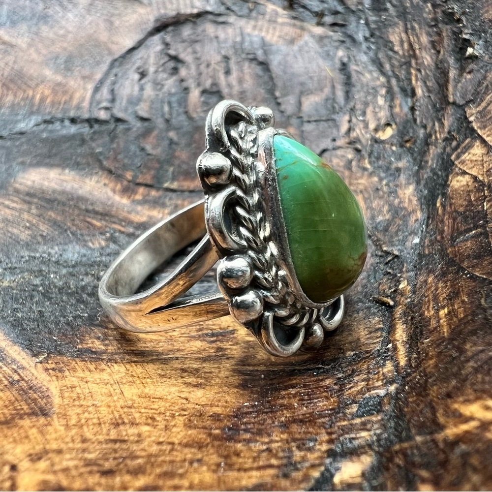 Sterling Silver Kingman Turquoise Ring Size 7 Southwestern - Picture 4 of 13